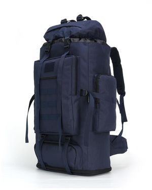 Piscifun 70l Camping Hiking Backpack Molle Tactical Outdoor Rucksack - Blue