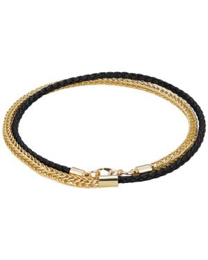 Adornia Gold-tone Leather Bracelet - White