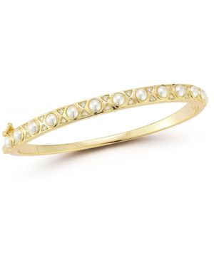 Rachel Zoe 14k Plated Sterling Silver Cultured Freshwater Pearl Bangle - Metallic
