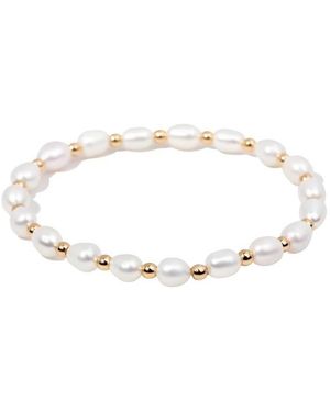 Little Sky Stone Filled Pearl Bead Bracelet - White