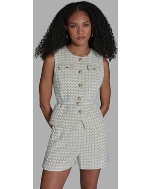 BCBGMAXAZRIA Button-front Belted Vest - Gray