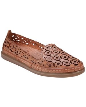 Cools 21 Tumi Perforated Leather Flats - Brown