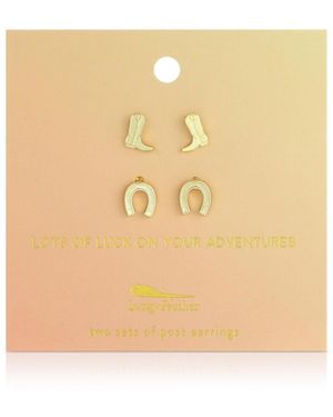 Lucky Feather Earring Set - Natural