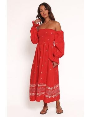 Petal & Pup Domenica Shirred Long Sleeve Midi Dress
