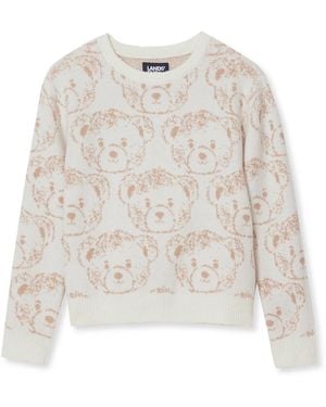 Lands' End Girls Jacquard Knit Sweater - White