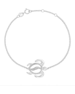 Macy's Diamond Accent Sea Turtle Bracelet - White