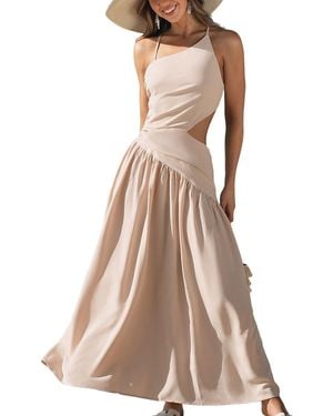 CUPSHE Made The Cut Beige Maxi Beach Dress - Natural