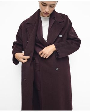 Mango Handmade Oversized Wool Coat - Blue