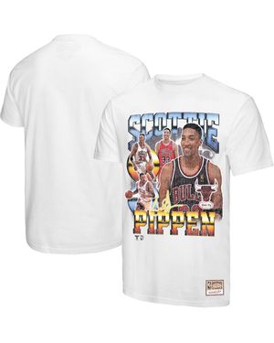 Mitchell & Ness Scottie Pippen Chicago Bulls Hardwood Classics Commemorative Player Collage T-shirt - White