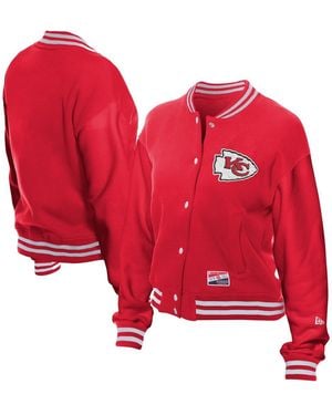 KTZ Kansas City Chiefs Throwback Fleece Full-snap Jacket - Red