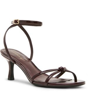 Madden Girl Red Strappy Knot Stiletto Heel Dress Sandals - Metallic