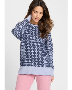 Olsen Retro Design Sweater - Blue