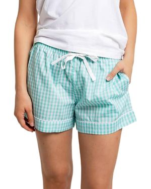 Sant And Abel Hepburn Gingham Boxer Shorts - Blue