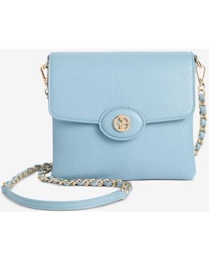 Giani Bernini Pebble East West Small Flap Crossbody - Blue
