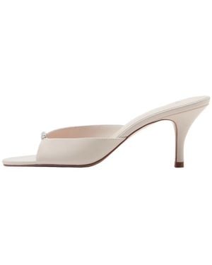Mango Bloom Metallic-detail Stiletto-heel Sandals - White
