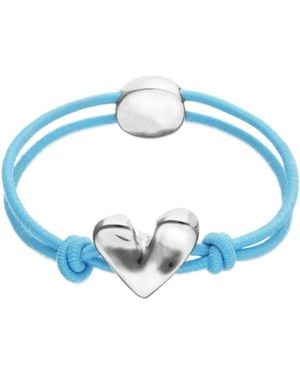Uno De 50 Blue Elastic Thread Sterling Plated Bracelet