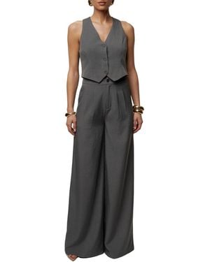 JLUXLABEL Relaxed Pinstripe Pant Set - Black