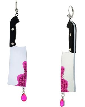 Betsey Johnson Faux-stone Halloween Cleaver Drop Earrings - Pink