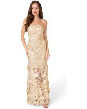 Bebe Strapless Embroidery Maxi Dress - Natural