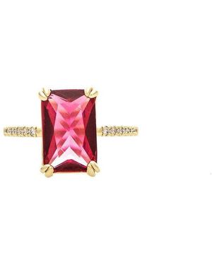 Rivka Friedman Rubelite Cz Solitaire Ring - Black