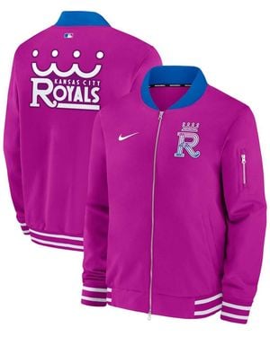 Nike Kansas City Royals 2026 City Connect Authentic Collection Relaxed Full-zip Bomber Jacket - Pink