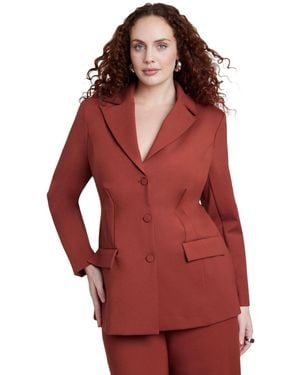 Eloquii The Ultimate Nipped Waist Blazer - Red