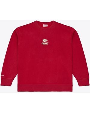 Mitchell & Ness Kansas City Chiefs Core Essentials Micro Logo Fleece Sweatshirt - Red