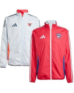 adidas Red/light Blue Fc Dallas 2025 Anthem Reversible Full-zip Jacket - Pink
