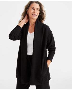 Style & Co. Cozy Fleece Cardigan Sweater - Black