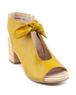 Gc Shoes Kimora Knot Detail Block Heel Dress Sandals - Yellow