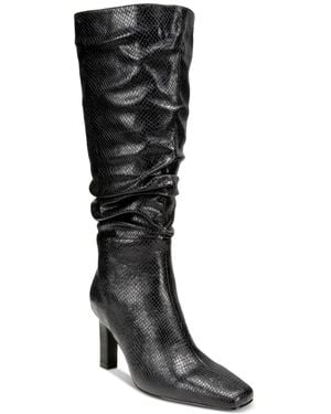 SMASH Shoes Fallon Knee High Slouch Dress Boots - Black