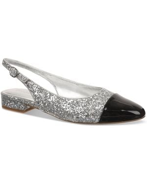On 34th Avril Capped-toe Slingback Flats - Metallic