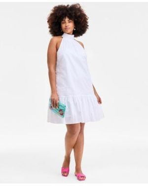 On 34th Halter Bow Back Mini Dress Exclusively At Macys - White