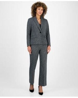 Kasper Herringbone Jacket Pants - Gray