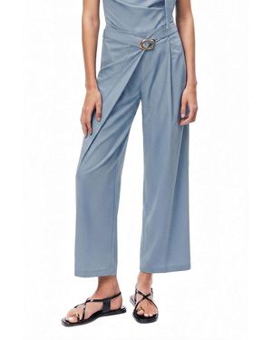 Nocturne Asymmetric Buckle Detail Pants - Blue