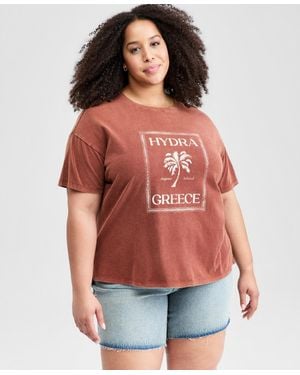 And Now This Trendy Plus Size Hydra Greece Graphic T-shirt - Red