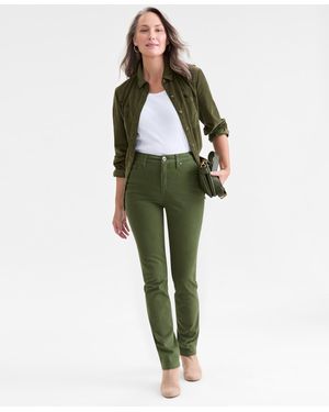 Style & Co. Petite High Rise Natural Straight-leg Jeans - Green