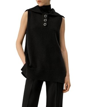 LILYSILK Vintage-inspired Sailor Collar Top - Black