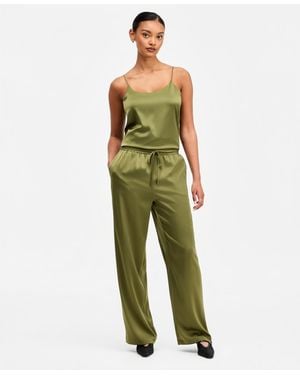 BarIII Satin Pull-on Pants - Green