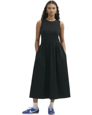 Finery London Georgie Cotton Sleeveless Midi Dress - Black