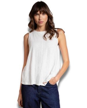 Celtic & Co. Crew Neck Pleat Back Tank Top - White