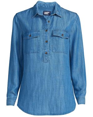 Lands' End Fiber Popover Top - Blue