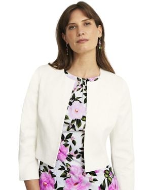 Hobbs Elize Cropped 3/4 Sleeve Occasion Jacket - White