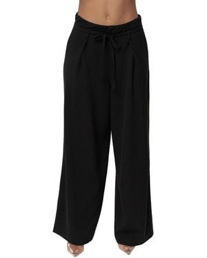 JLUXLABEL Refined Ease High-waisted Wide-leg Pleated Pants - Black
