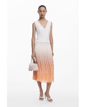 Desigual Long Gradient Dress - White