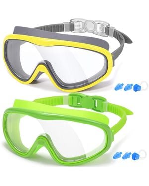 Gnuadz Swim goggles Wide View Anti-fog Mirrored Lens 2-pack - Green