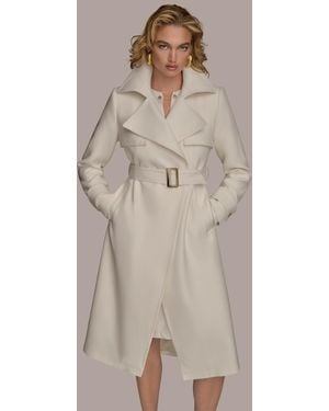 Donna Karan Belted Notched-collar Trench Coat - Brown