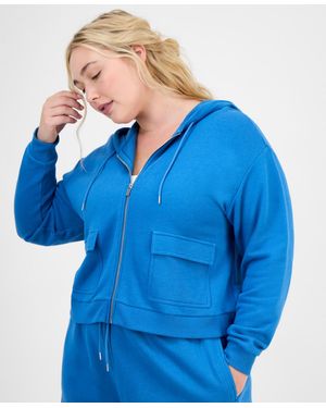 ID Ideology Plus Size Cropped Full-zip Hoodie - Blue
