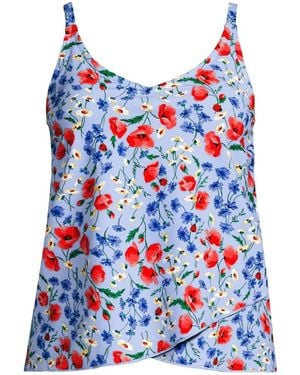 Lands' End Tulip Hem Tankini Top - Blue