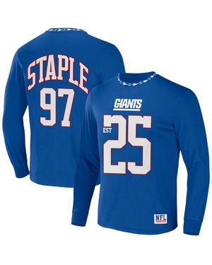 NFL Properties Nfl X Staple New York Giants Core Long Sleeve Jersey Style T-shirt - Blue